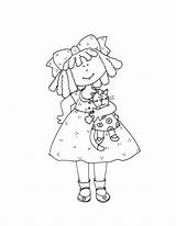 Dearie Dolls Kitty Stamps Coloring Digi Digis Embroidery sketch template