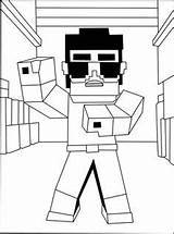 Minecraft Coloring Pages Printable Pat Jen Colouring Party Psy Gangnam Style Template Sheets Kids sketch template