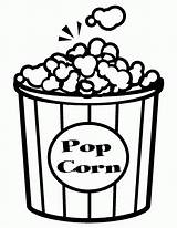 Popcorn Coloring Pages Pop Corn Clipart Movie Bowl Printable Kids Outline Drawing Kernel Template Sheet National Print Theater Box Color sketch template