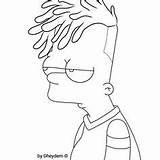 Colorir Simpsons Xxxtentacion Peep Rapper sketch template
