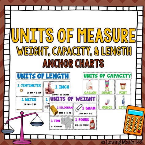 units  measurement anchor chart weight length capacity