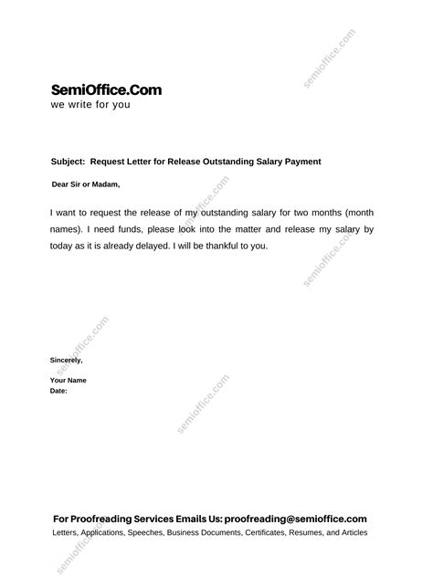 request letter  final payment  pending salary semiofficecom
