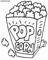 Popcorn Coloring Pages Printable Box Drawing Kids Pop Corn Color Snack Colouring Food Sheet Easy Healthiest Se Kernel Print Getcolorings sketch template