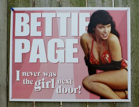 bettie page girl next door tin sign hot rod pin up girl