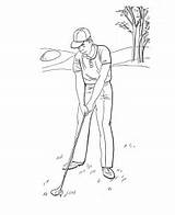 Golfe Jogador Preparando Tacada Tudodesenhos sketch template