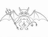 Coloring Devil Cute Pages Printable Drawing Devils Halloween Demons Categories sketch template