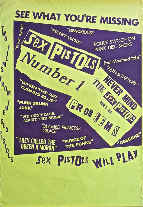 Sex Pistols – Rare Jamie Reid Designed “sex Pistols Number 1 And 2” Poster