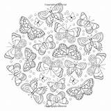 Mindful Coloring Colour Colouring Butterfly Pages Butterflies Mandala Insect Adult Animal Choose Board sketch template
