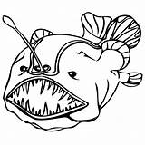 Fish Angler Coloring Anglerfish Drawing Pages Cliparts Cartoon Getcolorings Color Designlooter Deep Sea Clipartmag Getdrawings Sharp sketch template