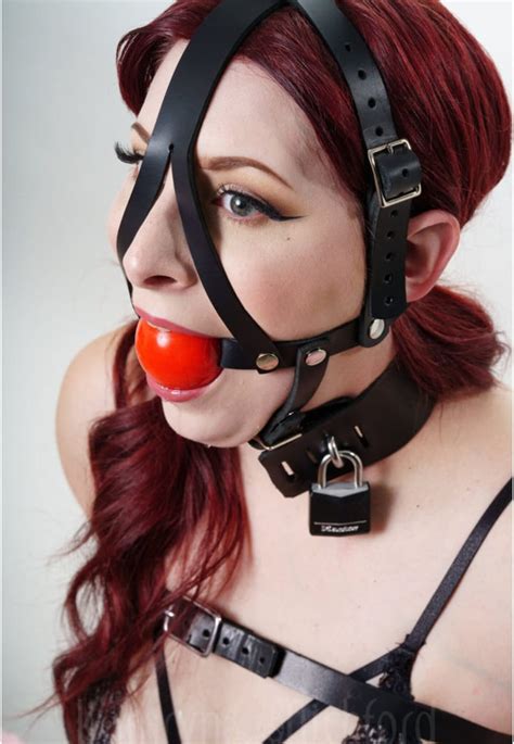 Leather Harness Gag Genuine Leather And Silicone Ball 2 Chin Etsy
