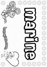 Coloring Name Girly Marine Pages Color Girls sketch template