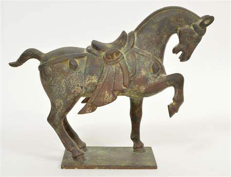 lot chinese bronze imperial horse statue