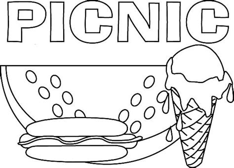 delicious food  picnic coloring page food coloring pages picnic