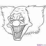 Drawing Scary Clown Drawings Killer Clowns Face Trace Halloween Cool Draw Pages Coloring Line Simple sketch template