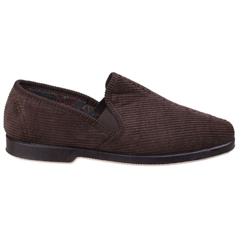 gbs exeter slipper brown classic mens slippers textile ebay