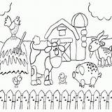 Farm Coloring Pages Scene Printable Getcolorings Color sketch template