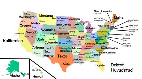 karta oever usas delstater och huvudstaeder allt om ditt resmal