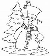 Coloring Pages Winter Christmas Tree Snowman Printable Drawing Wonderland Shovel Kindergarten Season Templates Nature Clipart Print Colouring Drawings Sheets Color sketch template
