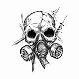 Gas Mask Skull Drawing Drawings Paintingvalley School sketch template