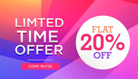 colorful limited time sale offer discount deal banner