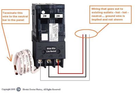 pole gfci breaker wiring diagram  neutral