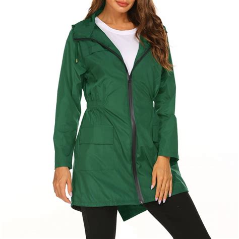 mellco womens spring autumn zipper jacket fashion waterproof hoodie jacket  pockets