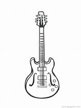 Coloring Musical Instruments Pages Kids Jazz Fun Kleurplaten Music Guitar Colouring Sheets Muziekinstrumenten Color Drawing Rock Guitars Roll Gitaar Kleurplaat sketch template