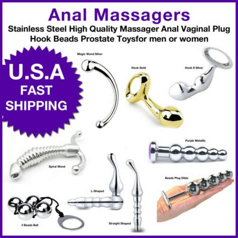 metal anal plug collection prostate sex toys gold stainless steel