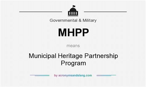 mhpp municipal heritage partnership program in