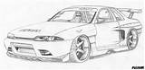 Gtr Coloring Car R32 Sketch 240sx Silvia Jdm S15 S13 R34 Drucken Tuning R33 Coches Motos Lowrider Nz Sp2 sketch template