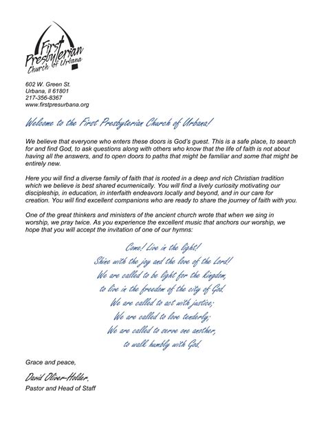 letter  church visitors template