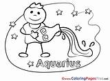 Coloring Aquarius Birthday Sheets Happy Pages Sheet Title sketch template