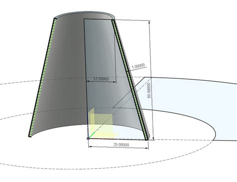 created  rolled sheet metal cone   overlapped joint
