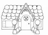 Coloring Pages House Houses Gingerbread Printable Kids sketch template