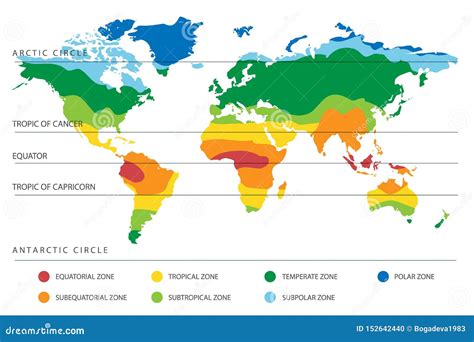mapa  clima  mundo  zonas de temperatura ilustracao  vetor