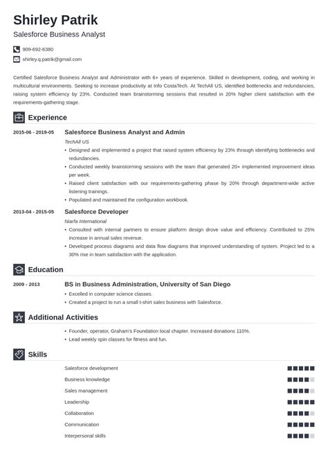 salesforce resume  template iconic resume examples resume