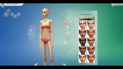 sims 4 create a sim demo manipulating the face and body youtube