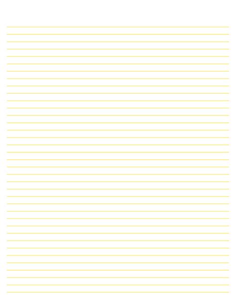 printable yellow lined paper narrow ruled  letter paper
