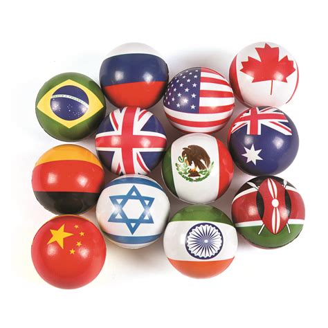 flags around the world stress balls toys 12 pieces ebay