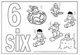 Coloring Number Pages Playing Children Five Sheet sketch template
