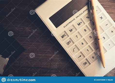calculator  letters  desk stock photo image  business government