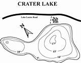 Crater Lake Coloring Designlooter Bathymetric Map 86kb 414px Drawings sketch template