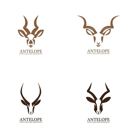 antelope head logo vector icon illustration design template
