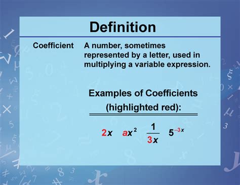 definition variables unknowns  constants coefficient mediamath