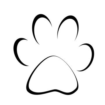 dog paw print outline images stock  vectors