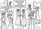 Colouring Suffragettes Pages British Become Member Log sketch template