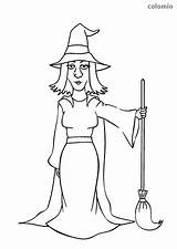 Broom Colomio Witches sketch template