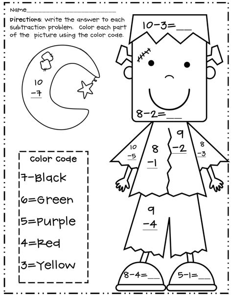 halloween math coloring page