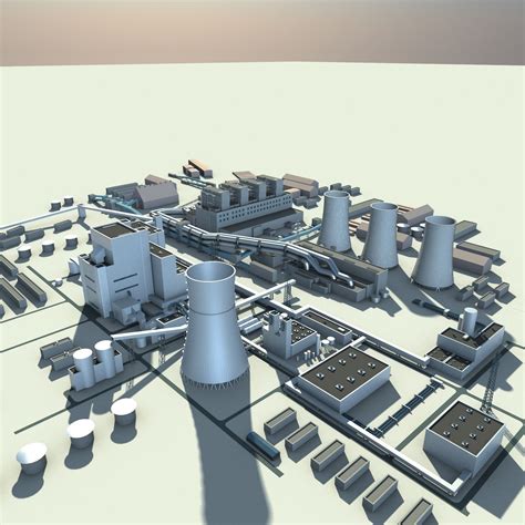 thermal power plant  model cgtrader