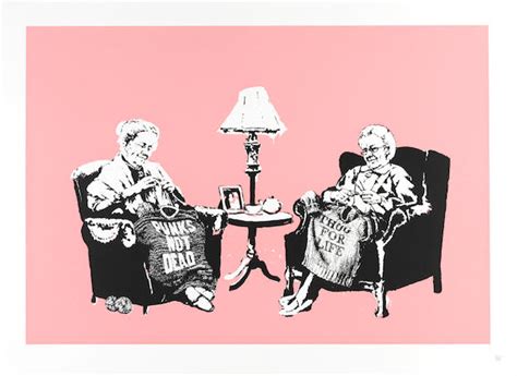 bonhams banksy british born 1974 grannies screenprint in colours